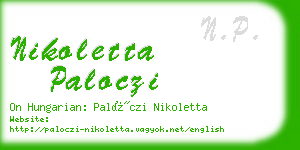 nikoletta paloczi business card